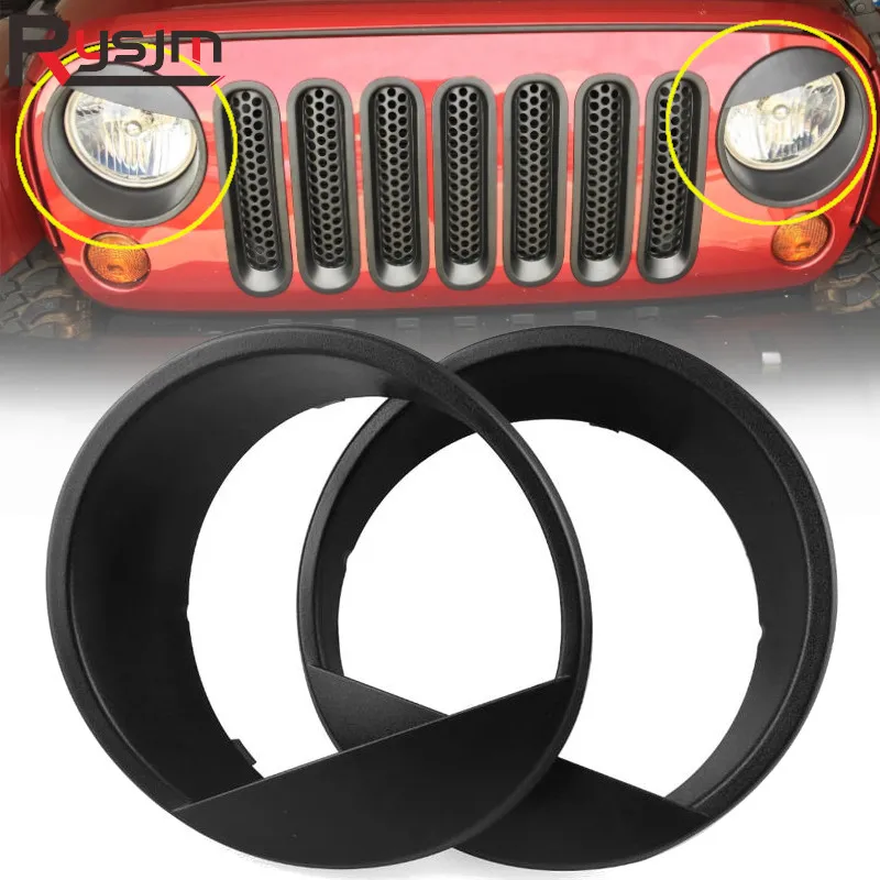 1 пара фары переднего света Angry Bird стиль накладка ABS пластик подходит для Jeep Wrangler JK 2007