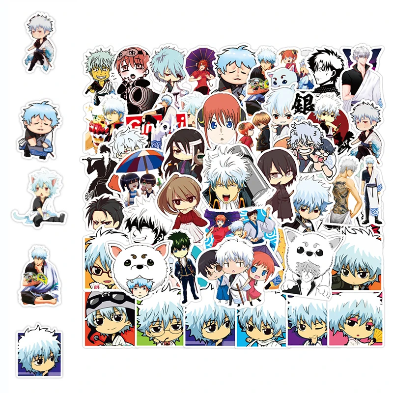 10/30/50PCS Anime Gintama Graffiti Trolley Case Scooter Refrigerator Water Cup Waterproof Sticker Wholesale