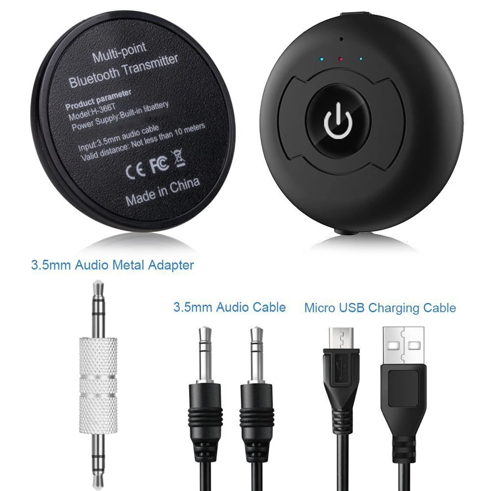 Многоточечное соединение портативный Bluetooth 5,0 RCA Aux 3,5 мм стерео аудио тв передатчик беспроводной музыкальный адаптер для двух наушников