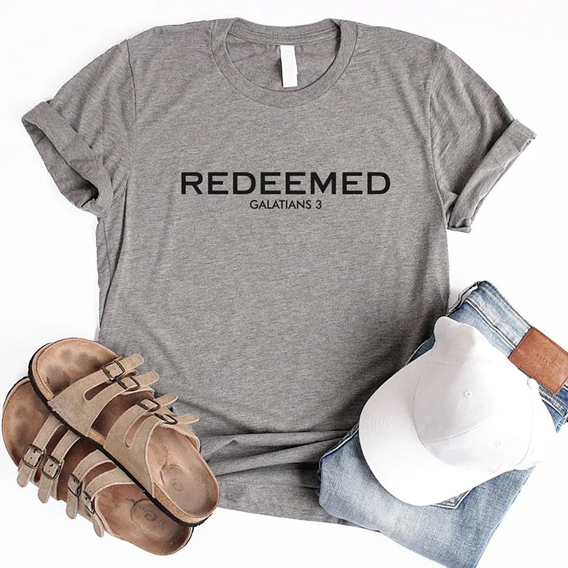 

Fashion Tumblr Gothic Girls T-shirt Redeemed Galatians Summer Woman T-shirts Tumblr Harajuku Streetwear Tees