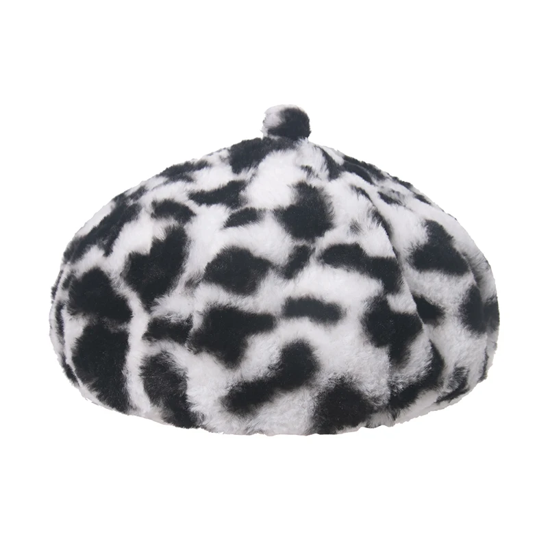 Cow Beret Hat Women Ladies Berret Femme 