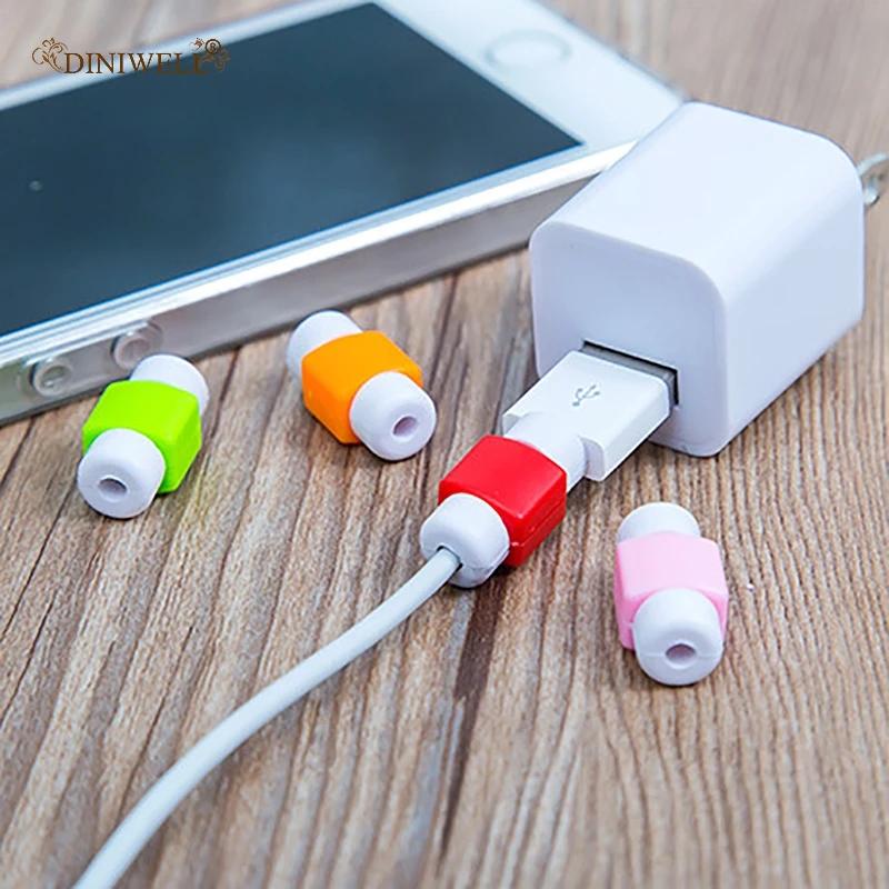 Силиконовый кабель USB протектор наушники провод шнур Защитная крышка данные