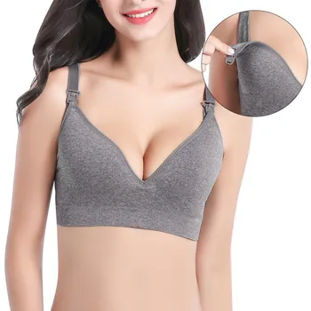 

Women Seamless Solid Gray Sexy Bra Wire Free Front Open Bra Plus Size 1pcs Fashion New Vcqy