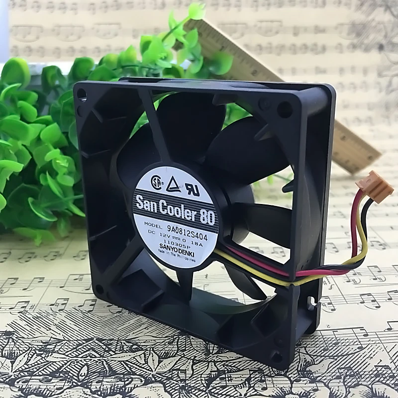 

SANYO 8025 9A0812S404 DC12V 0.18A 8CM cm 3-wire chassis cooling fan