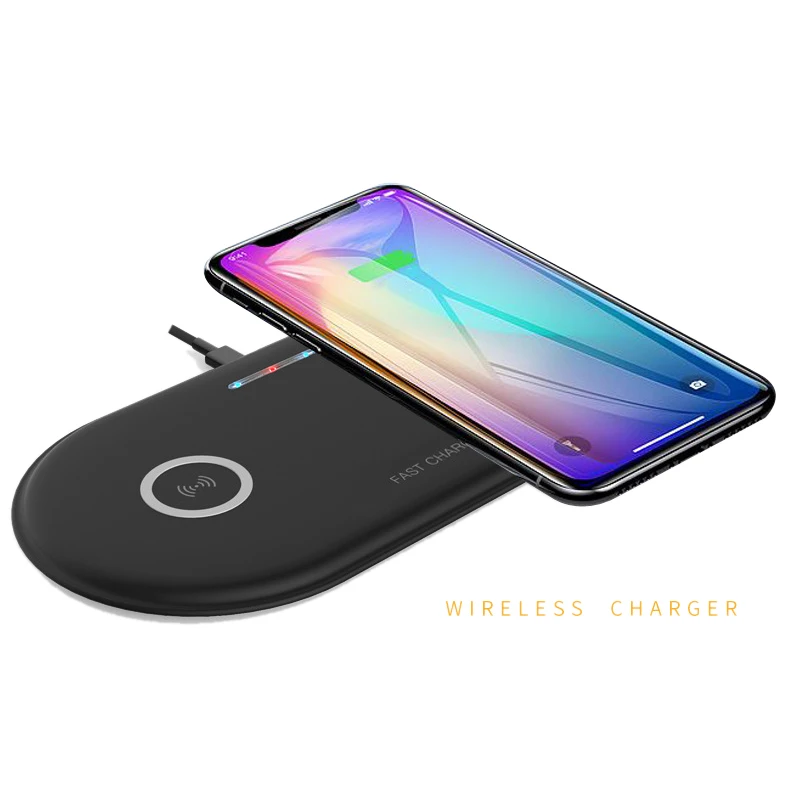 Полностью двойное 10 Вт Беспроводное зарядное устройство для iPhone X XS Max Xr Qi двойная быстрая зарядная док-станция для samsung Galaxy S8 S9 Note 9