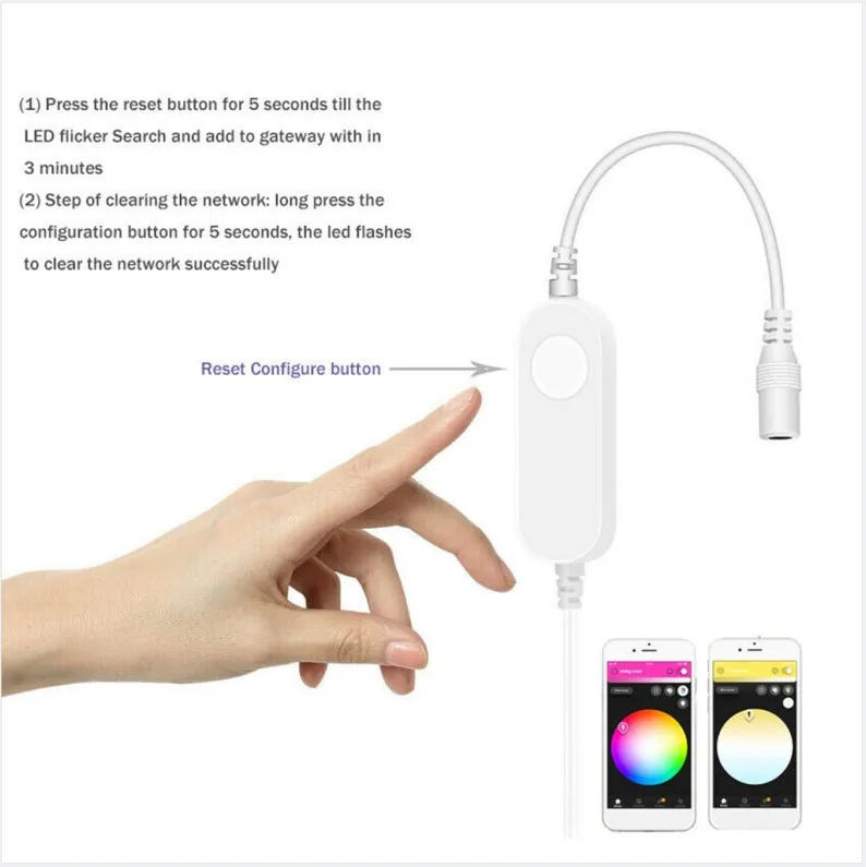 TUYA Zigbee LED Light String Controller Smart 5V 12V 24V RGBW RGBWW RGB+CCT RGB Dimmer Controller Alexa Echo Plus Voice Control