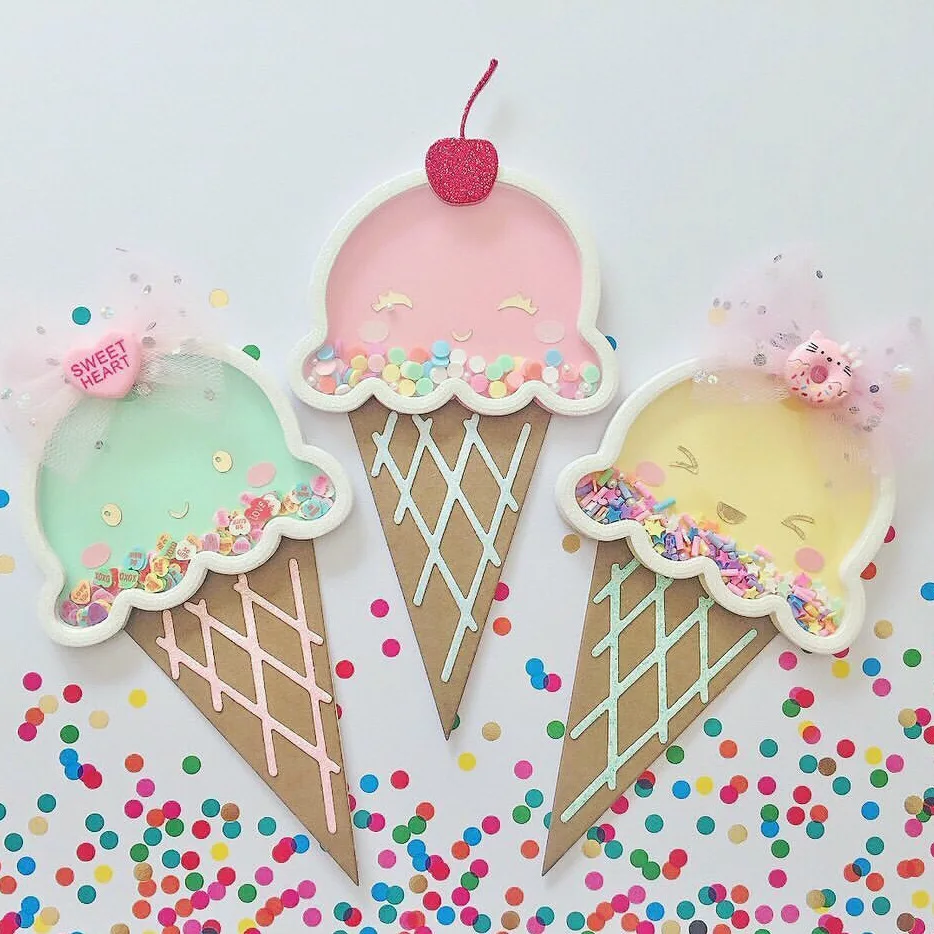 

KSCRAFT Ice Cream Shaker Metal Cutting Dies Stencils for DIY Scrapbooking Decorative Embossing DIY Paper Card