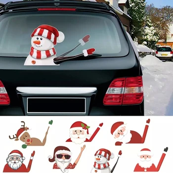 

Santa Claus Snowman Car Sticker Merry Christmas Decorations for Home 2020 Xmas Ornaments Navidad Gifts Happy New Year 2021