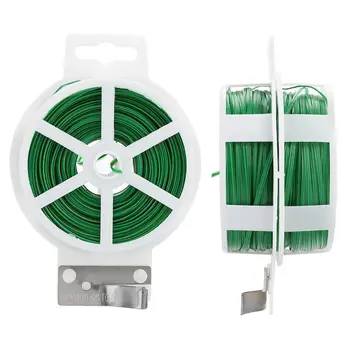 

Useful Strapping Rope Gardening Green Plastic Coated Garden Tie Binding Wire Tie-Line 100m Plate Line Flower Vines DIY