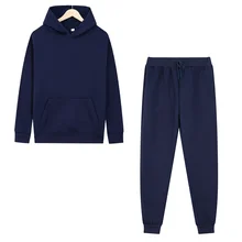 

2021 Fall/Winter Women's Hoodie and Sweatpants White Red Sportswear Women's Two-piece Pure Color Pullover Jacket Casual Wear