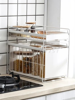 

Xionggu Group Japanese iron drawer kitchen storage rack under the sink shelf cabinet storage rack finishing shelf