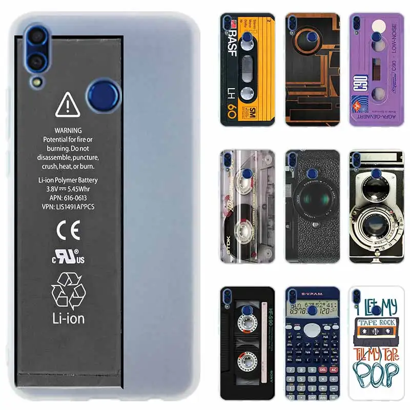 

Phone Case Silicone Cover for Huawei Honor 20 9X pro 10 9 lite 9i 8a 8X Max 8C 7X 7A Pro 6X V20 PLAY Cassette audio tape