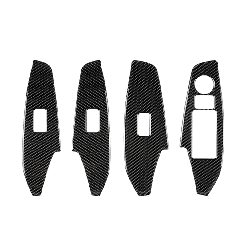 

4Pcs Carbon Fiber Window Switch Panel Cover Door Handle Socket Internal Sticker Decoration for Mazda 3 Axela 2014-2018 Drive