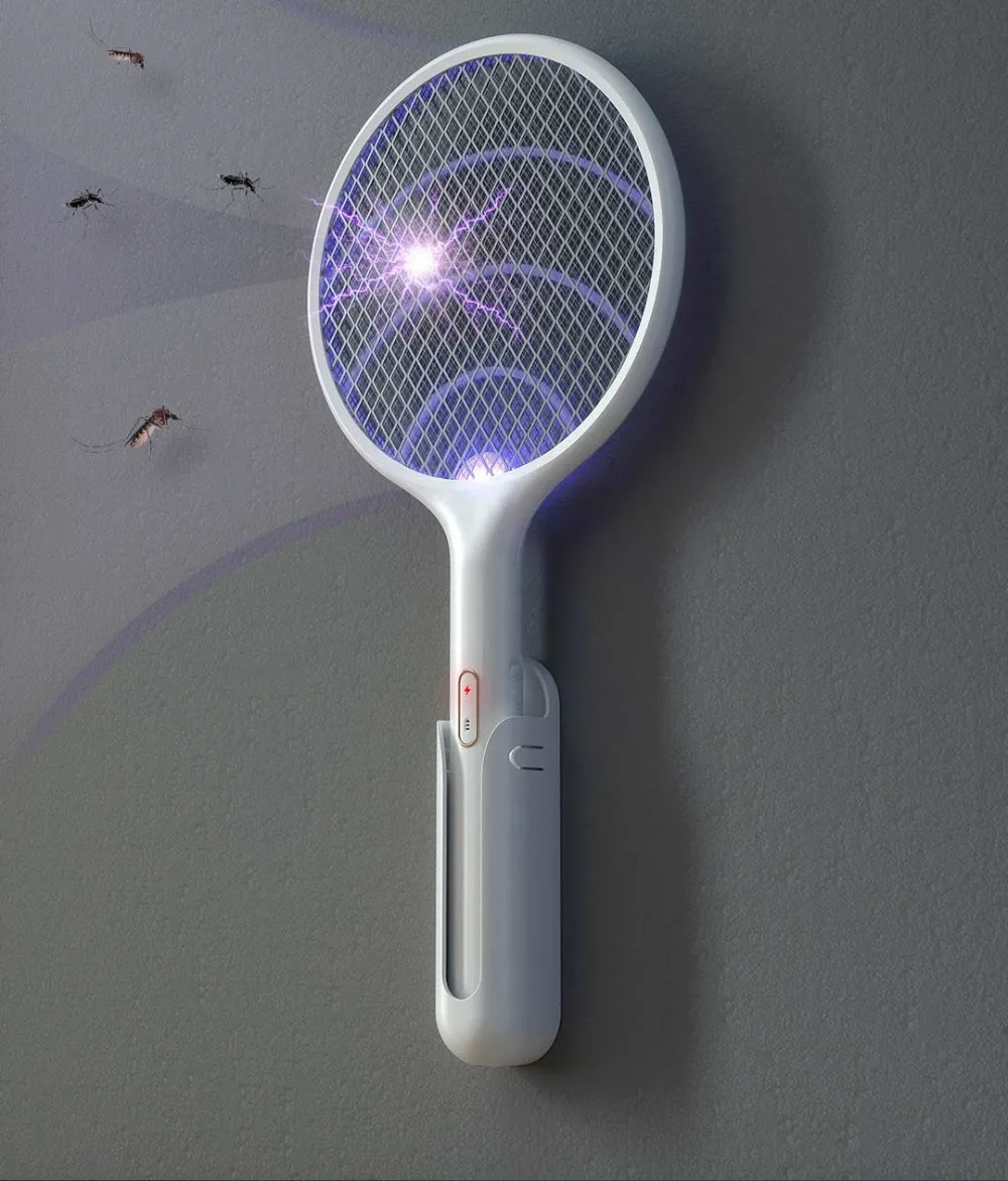 Qualitell 2in1 Electric Mosquito Swatter Dispeller Mosquito Killer Lamp Wall-mounted Mosquito Killing Dispeller USB Charging With Base Bracket (19)