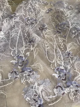 

best quality Cyndi-59.3802 embroidered African Tulle Lace Fabric African French Lace Fabric with embroidery