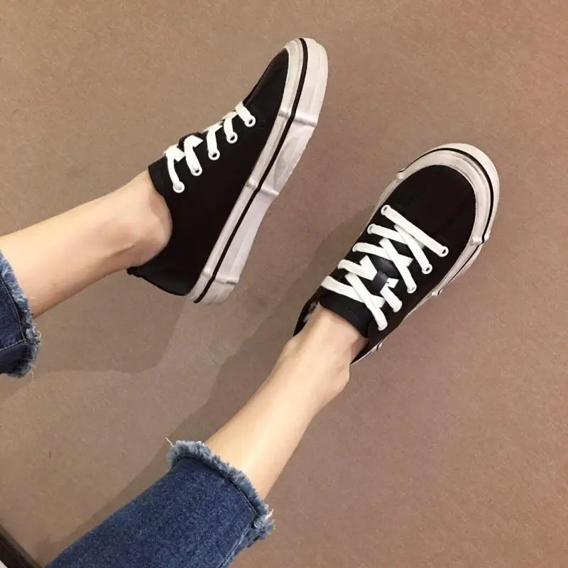 

2019 autumn new fashion wild casual shoes comfortable simple lace single shoes non-slip flat shoes women's shoes