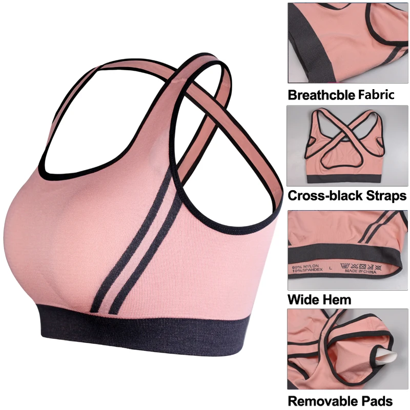 SEXYWG Woman Girls Sports Bra Cross Back Running Gym Vest Top Female Fitness Active Clothing Seamless Brassiere Yoga Sport Bra SEXYWG Woman Girls Sports Bra Cross Back Running Gym Vest Top Female Fitness Active Clothing Seamless Brassiere Yoga Sport Bra