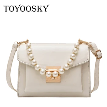 

TOYOOSKY Pearl Leather Crossbody Bags For Women 2020 Luxury Handbags Designer Female Small Ladies Hand Sling Tote Shoulder Bags