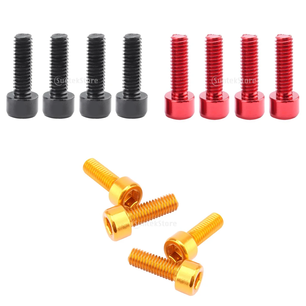 12pcs Alloy Bike Water Bottle Cage Bolts Holder Socket Screws Black Red Gold