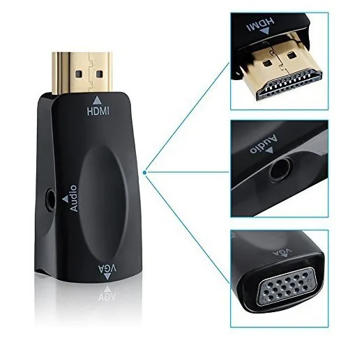 Адаптер переходник bundwin HD 1080P HDMI в VGA адаптер типа Папа мама с поддержкой HDTV для ПК