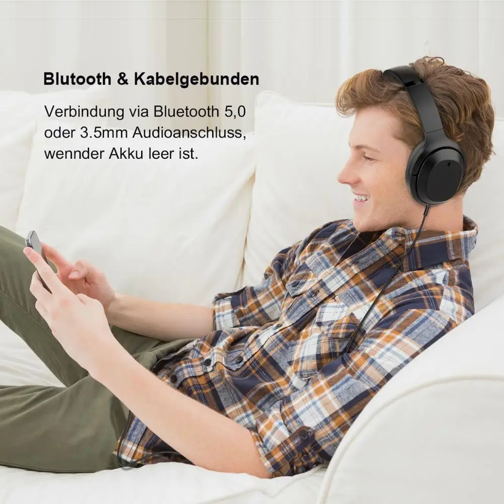 Skup GURSUN M98 ANC aktywne słuchawki z redukcją szumów zestaw słuchawkowy Bluetooth 5.0 słuchawki bezprzewodowe HiF Stereo składane z mikrofonem