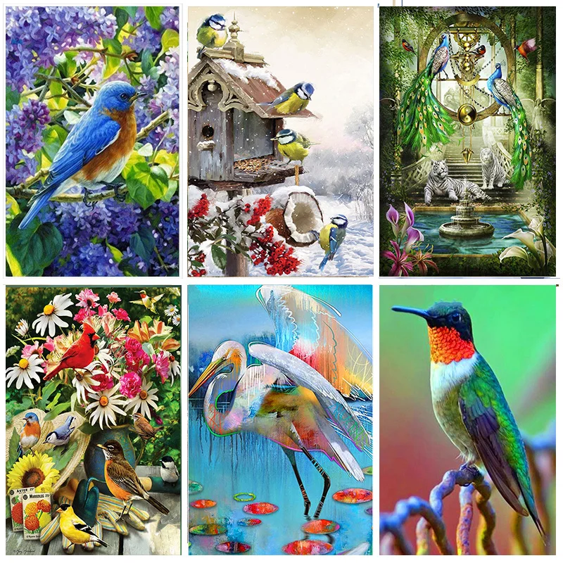 

Full Round Drill Animals 5D DIY Diamond Painting Birds And Flowers Art Diamond Mosaic Embroidery Cross Stitch Home Decor Gifts