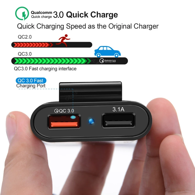 Автомобильное зарядное устройство Quick Charge 3,0, зарядное устройство для мобильного телефона, переднее сиденье, заднее сиденье, зарядное устройство, 4 порта, автомобильное зарядное устройство для S10 A70 S7 Redmi 5