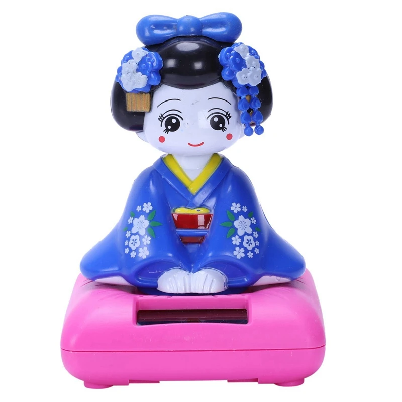 2 шт солнечной энергии поплавок игрушка фигура, японское кимоно Maiko Гейша-синий и черный