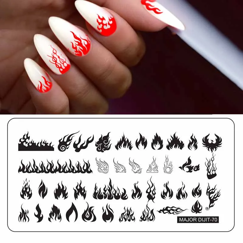 

Major Dijit Nail Stamping Plates Flame Sea Animal Pattern Nail Art Stamp Stamping Template Image Plate Stencil Nails Tools