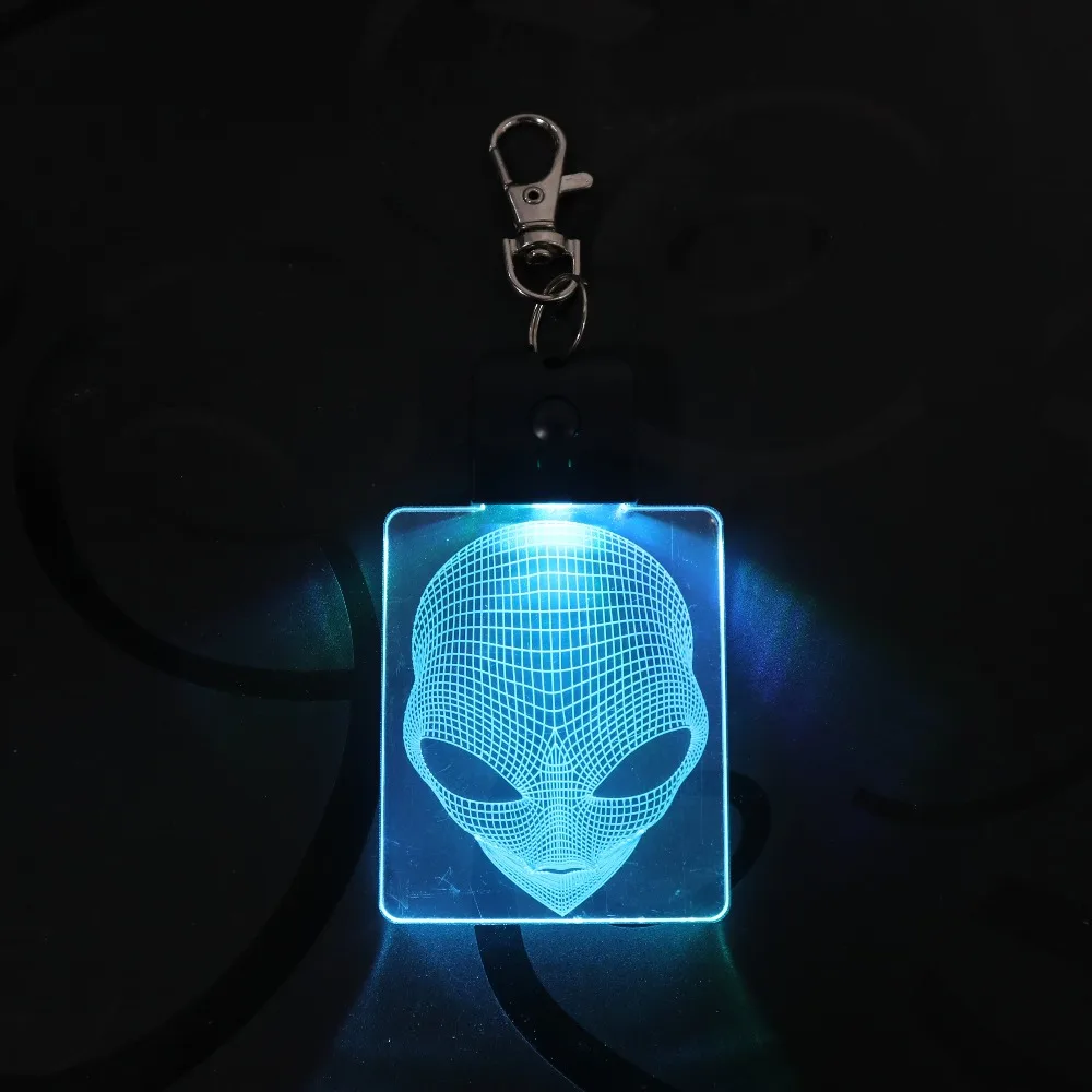 Alien брелок-голова домашний Декор 3D светодиодный Arylic ночник волшебный Декор лампа освещение цвета украшение подарок дропшиппинг
