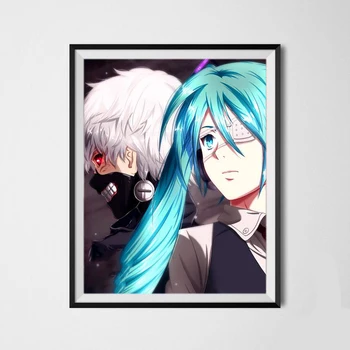 

Kaneki X Vocaloid Hatsune Miku Tokyo Ghoul Illustration Art Prints Poster Wall Living Room Decor,8 x 10 Inches,Ready To Hang