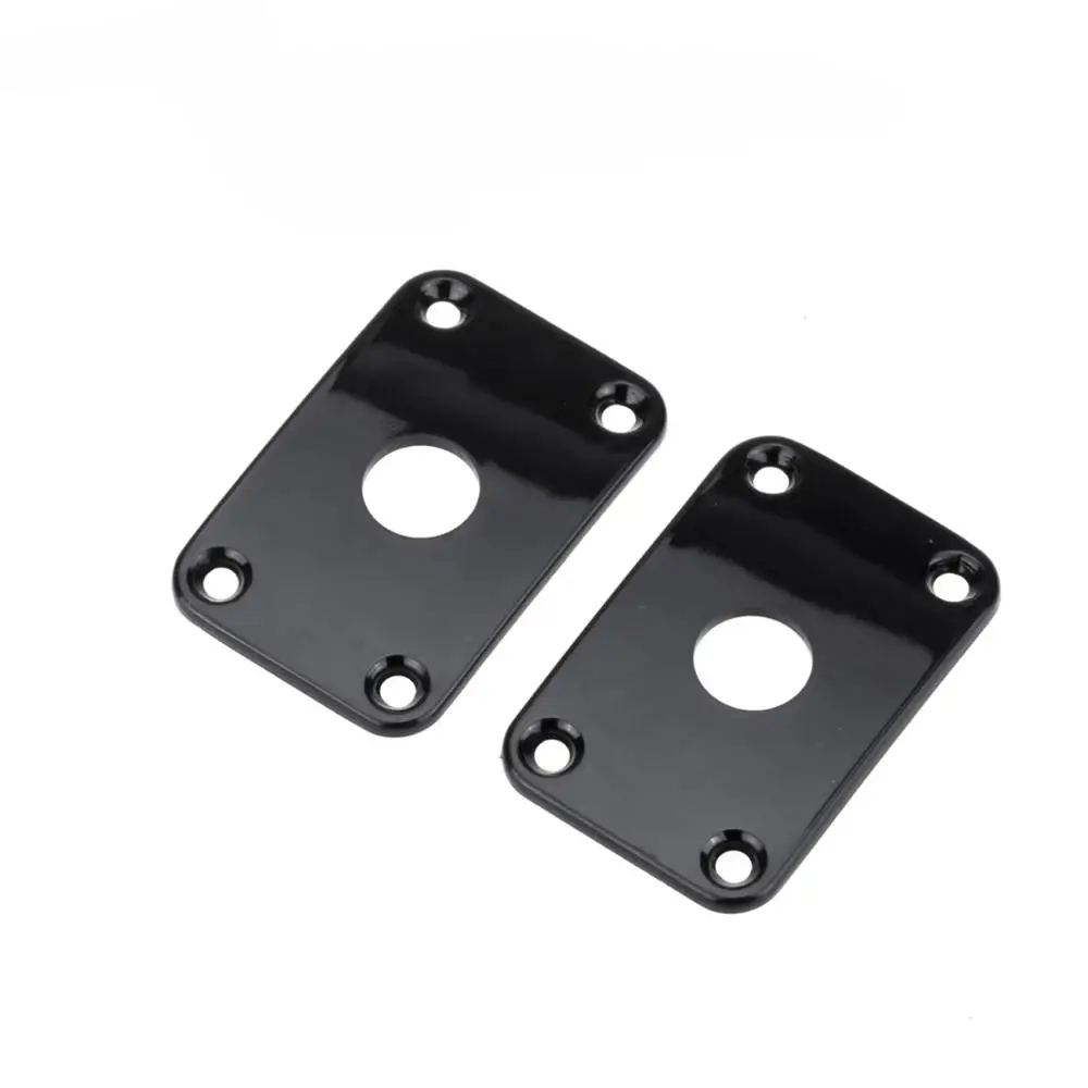 

Musiclily Pro Plastic Curved Jack Plate Rectangular Jackplates for Electric Guitar, Black (Set of 2)