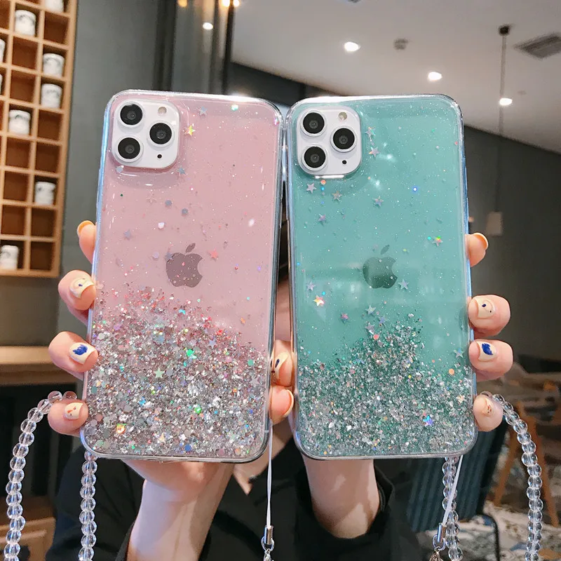 Для iPhone 11 чехол Блестящий Звездное небо цвет для Pro Max 7 8 8Plus Xs XR телефонные чехлы