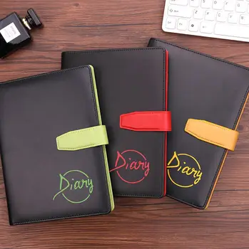 

binder loose leaf Tricolor leather book diary notebook