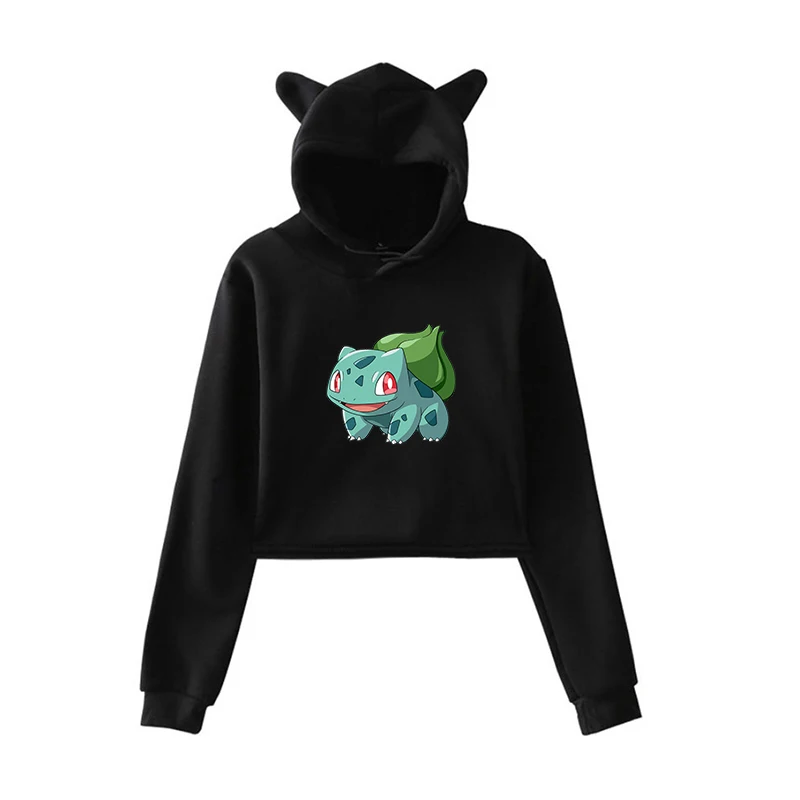 Толстовки с покемонами Eevee Bulbasaur, Женская Толстовка Harajuku, розовая одежда, Kpop, одежда для девочек, уличная одежда, зимний топ с длинными рукавами