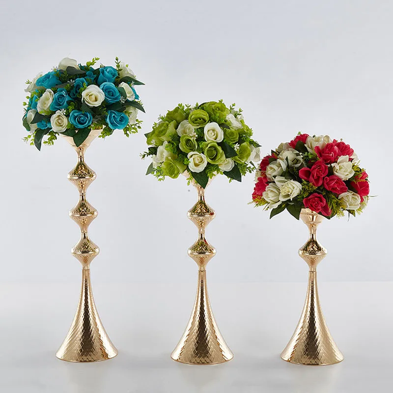 

8 pcs/Lot Flower Vases Floor Metal Vase Plant Dried Floral Holder Flower Pots Road Lead Home Wedding Corridor Decoration ZLY009