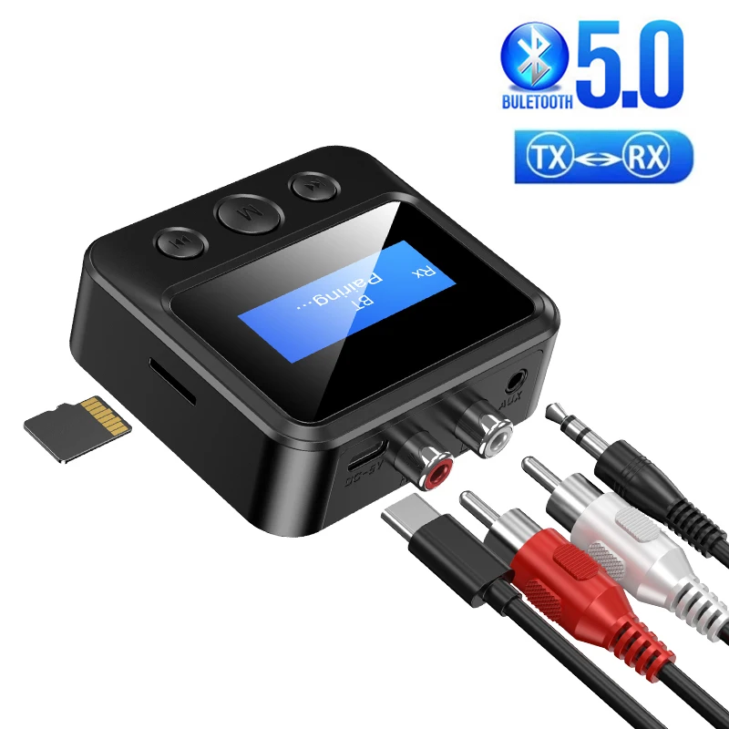Transmetteur récepteur Audio sans fil USB, Bluetooth 5.0, affichage LCD,  adaptateur sans fil, Dongle pour PC, TV, casque de voiture, 3.5MM, AUX RCA  - AliExpress