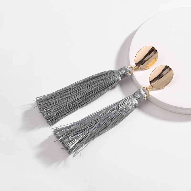 2022 Tassel Earrings for Women Party Wedding Long Fringe Black Red Dangle Aretes De Mujer Boho Jewelry Accessories Gift | Украшения и