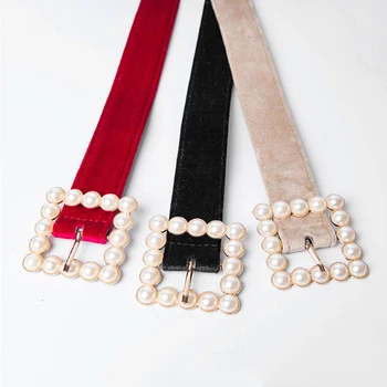 

Pear belt woman waist velvet leather belts for women jeans cinturon mujer Korean cute dress belt waistband harajuku accessory