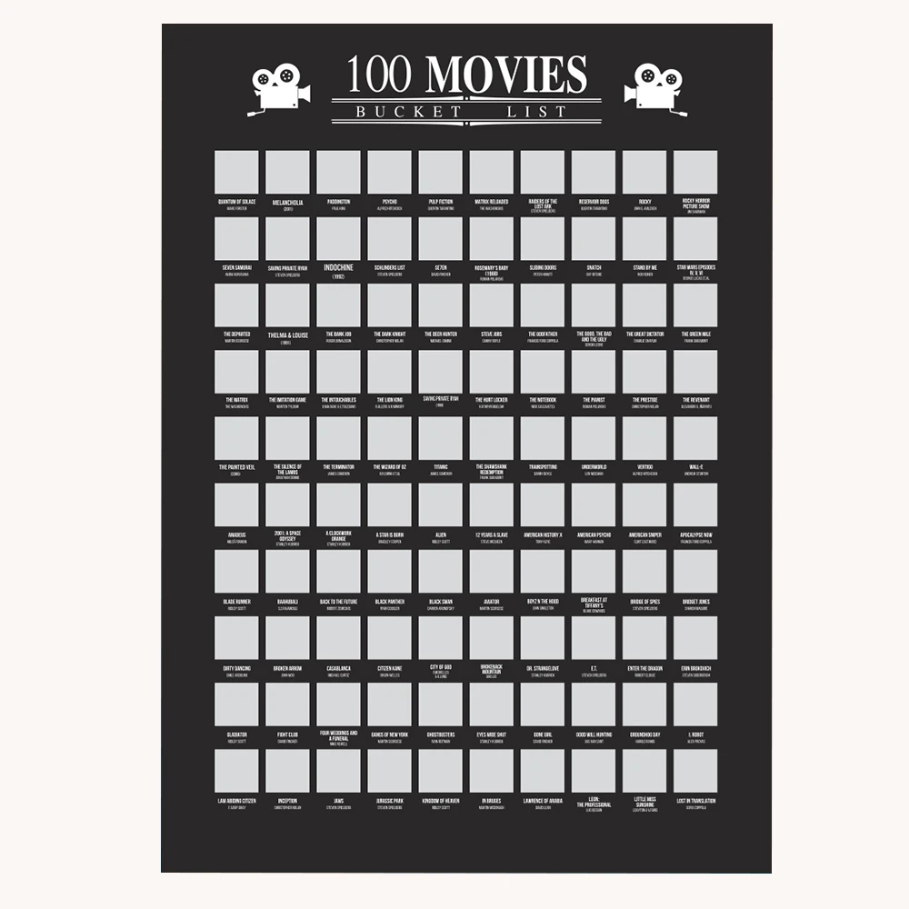 Conventie troon ik ben trots Top 250 Movie Bucket List Scratch Map Poster Xxl - 100 Movie Poster Gift  Decor - Aliexpress
