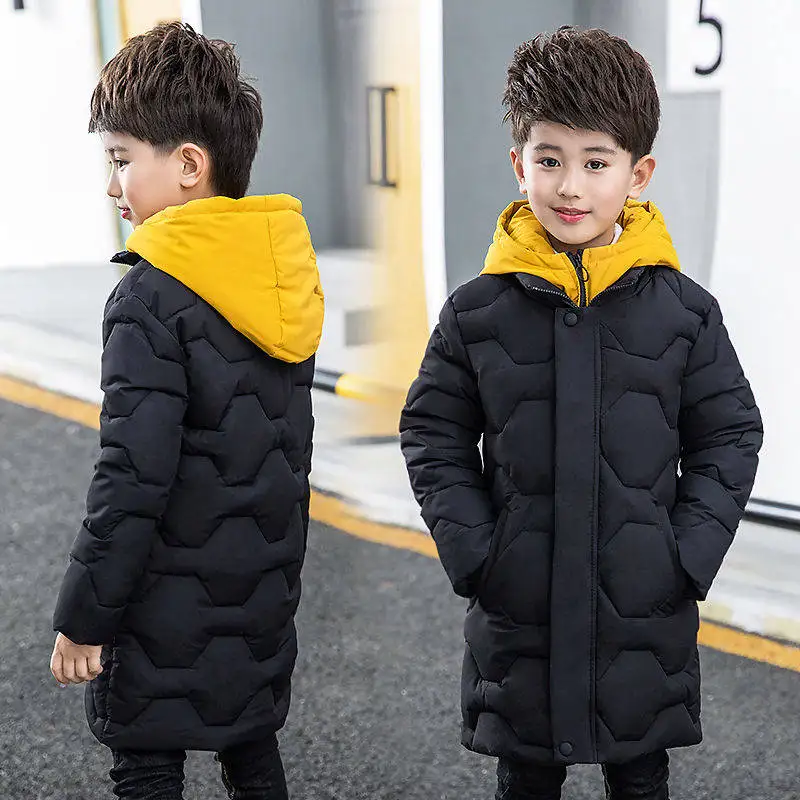 Girls Down Jackets Boys Outdoor Warm Clothing Boy Thick Coats Windproof Children's Winter Jackets Kids Cartoon Winter Outerwear - Цвет: boy hat-black