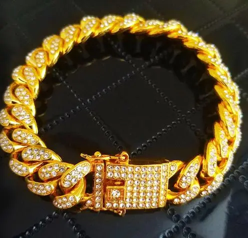 Хип-хоп крутые Стразы шириной 12 мм хип-хоп хипстерская кубинская цепочка ювелирные изделия бесплатный подарок хип-хоп ювелирные изделия кулон Gengar