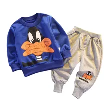 Vêtements de sport en coton pour enfants, t shirt et pantalon, dessin animé, pour bébés garçons et filles, 2 pièces/ensembles, nouvelle collection printemps automne