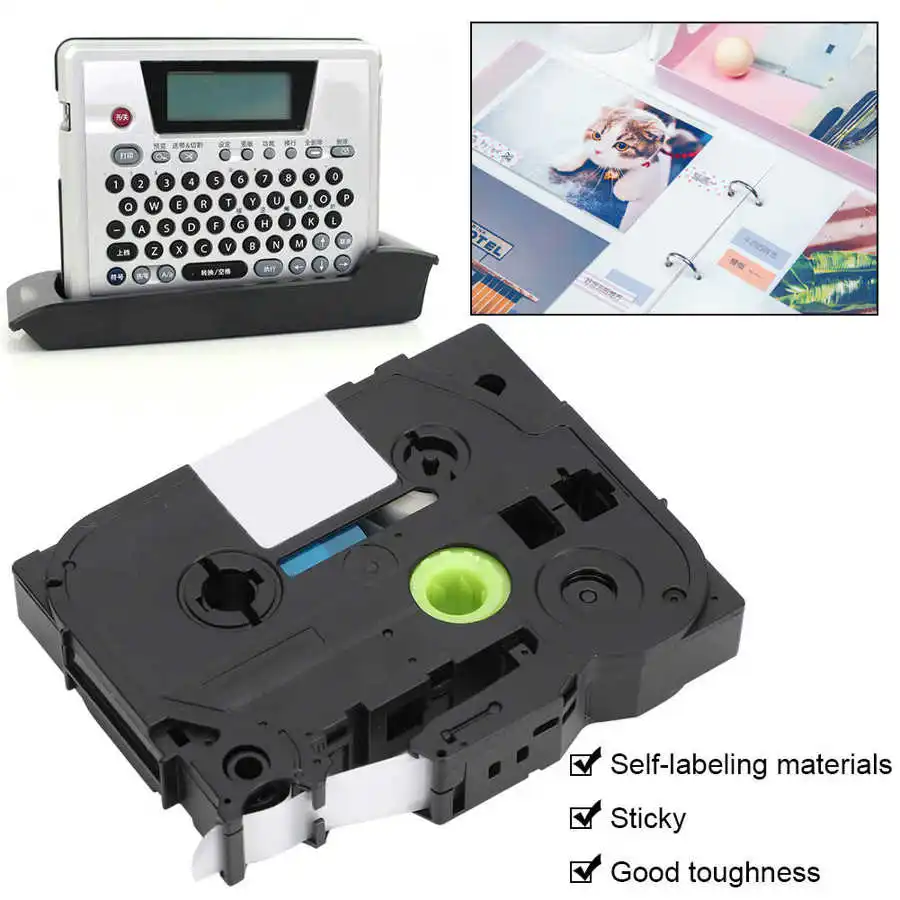 Лента для печати принтера лента этикеток брата совместимая с TZe Labeler белая на