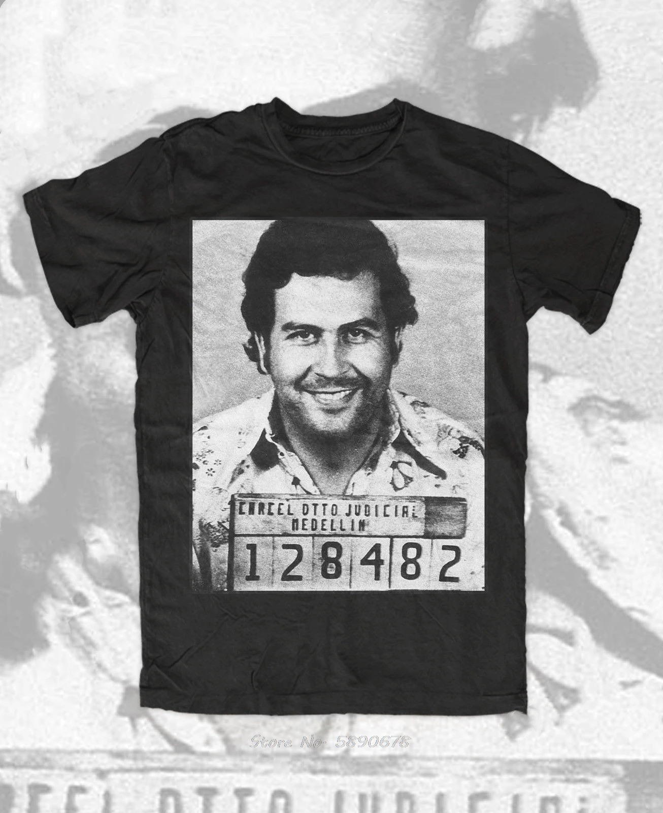 Hot Fashion Black Cotton Pablo Escobar Mugshot Premium T Shirt King Of Coke Don Pablo Drugs Custom T Shirts Online T Shirts Aliexpress