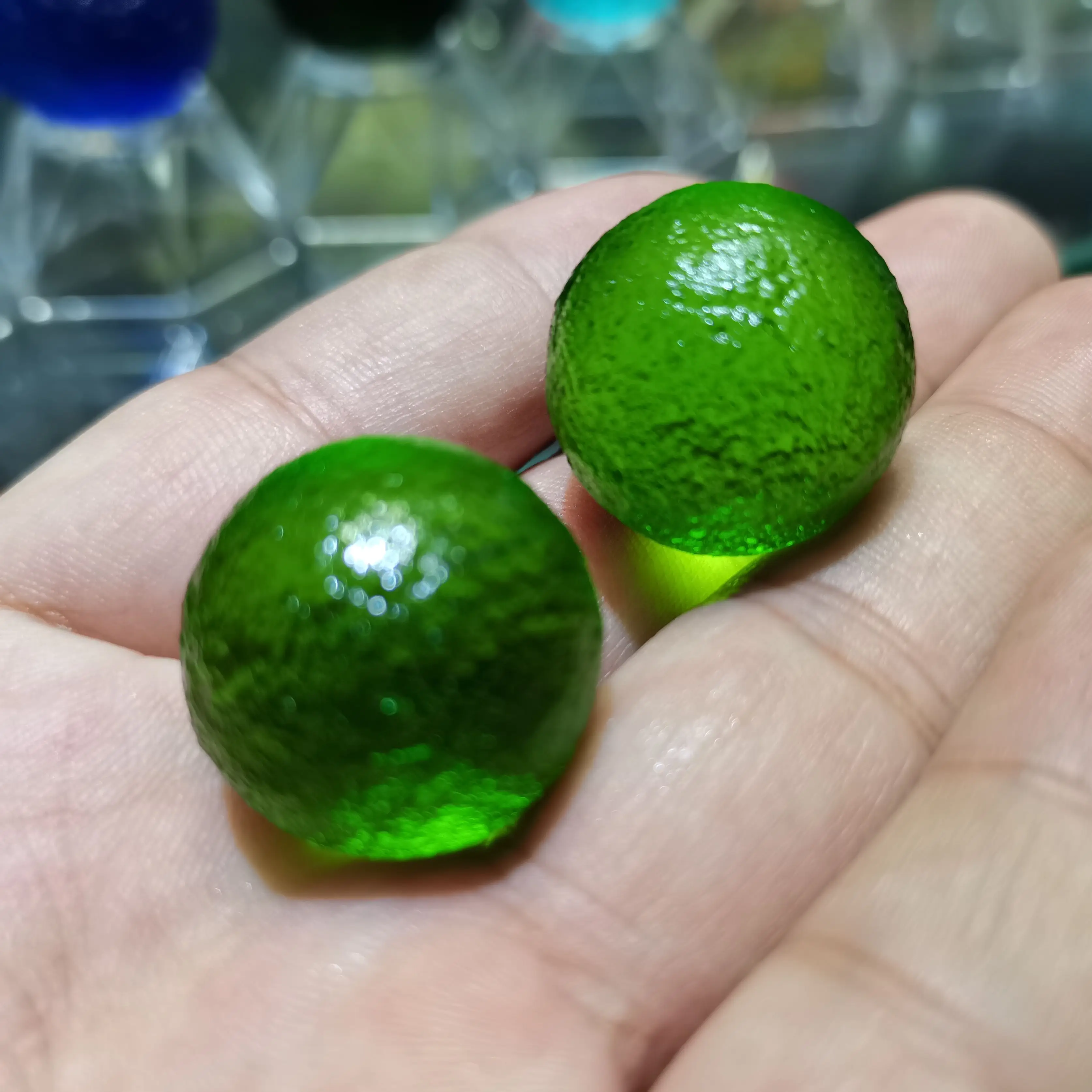 

1pcs green Gem Moldavite Czech Meteorite Impact Glass Beads Rough Stone Crystal Energy Stone 23mm
