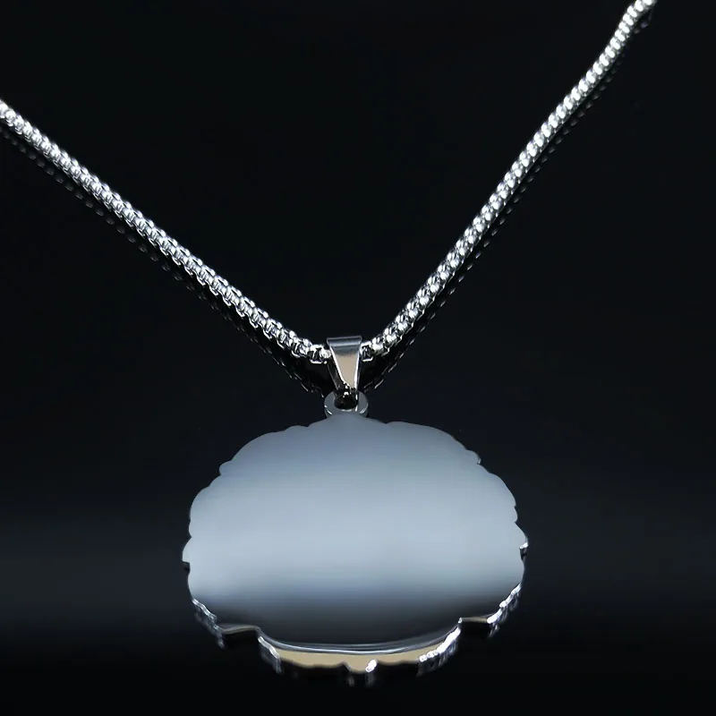 Модное массивное ожерелье из нержавеющей стали с цветком жизни для женщин серебряное ожерелье с цепочкой ювелирные изделия cadena N19553