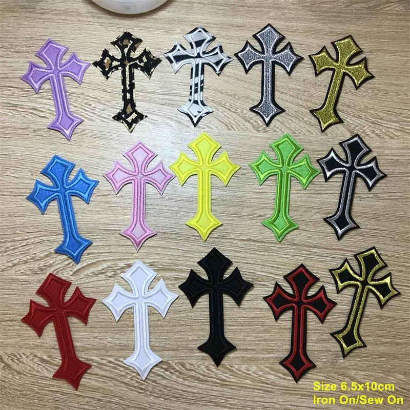 Новое поступление 10 шт. крест вышитые патчи железные на горном хрустале Джинсы