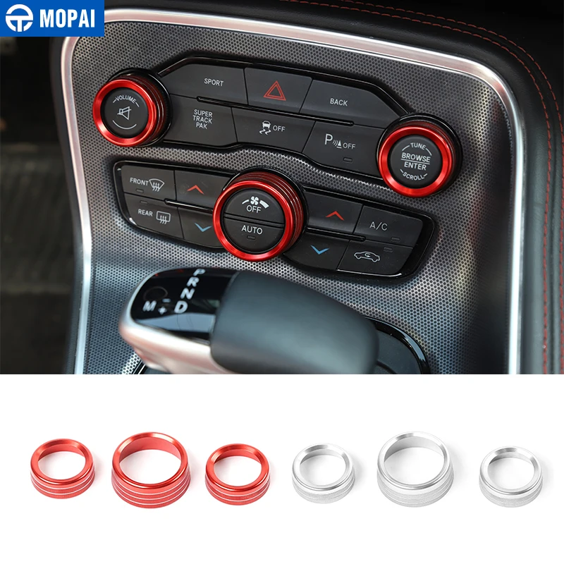 MOPAI автомобильный Кондиционер аудио переключатель ручка декоративная крышка кольцо аксессуары для Dodge Challenger для Dodge зарядное устройство