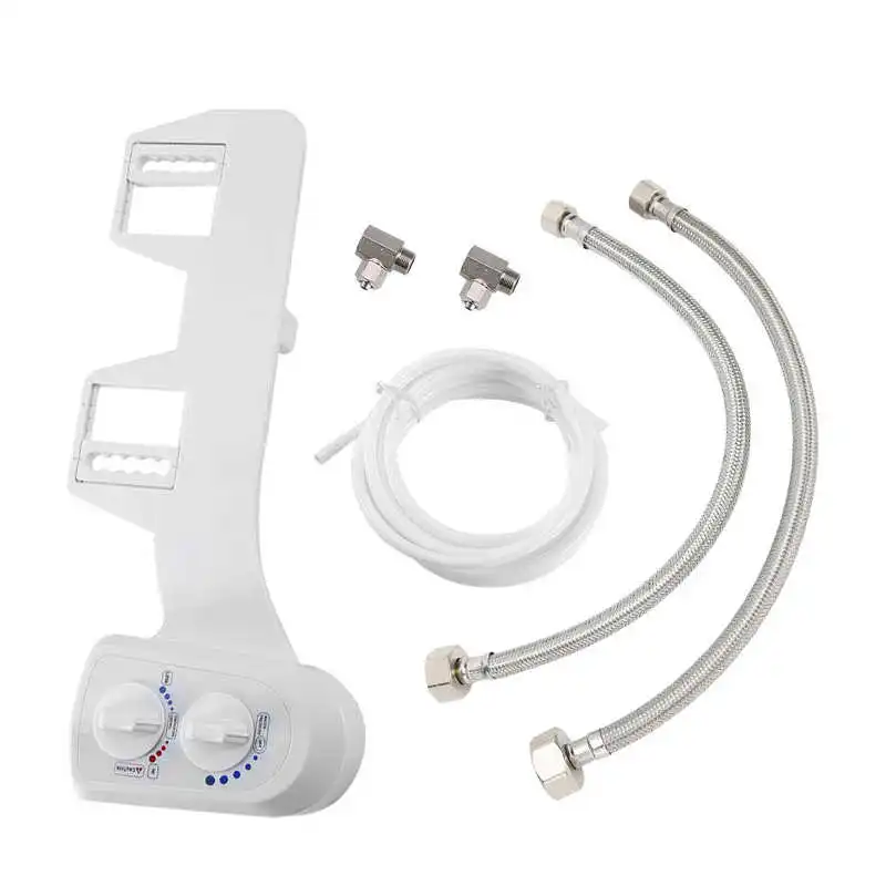 Double Knob Bidet Sprayer Self Cleaning Single Nozzle Hot Cold Water